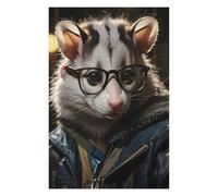 Puzzle pour Adolescents75x50cm/1000pcs Cool Opossum Animals Casse-tête pour Adolescents - Décoration Murale pour Anniversaire, Noël 75x50cm/1000pcs