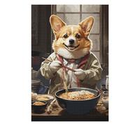 Puzzle pour Adolescents75x50cm/1000pcs Corgi Eating Ramen Puzzle pour Adultes - Jouets Anti-Stress - Analyse Et Logique - Cadeaux pour Réduire Le Stress 75x50cm/1000pcs