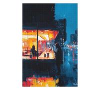 Puzzle pour Adolescents75x50cm/1000pcs Expressionist Urban Night Café - Bold Cinematic Cityscape Puzzle pour Adultes - Jeux Relaxants - Décoration Intérieure - Cadeaux Anti-Stress 75x50cm/1000pcs