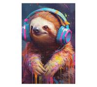 Puzzle pour Adolescents75x50cm/1000pcs Funny Sloth DJ Puzzle pour Adultes - Jeu De Réflexion - Cadeau d'anniversaire - Cadeau Anti-Stress 75x50cm/1000pcs