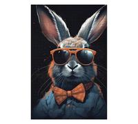 Puzzle pour Adolescents75x50cm/1000pcs Rabbit Bunny Sunglasses Puzzle pour Adultes - Jeu De Réflexion - Cadeau d'anniversaire - Cadeau Anti-Stress 75x50cm/1000pcs