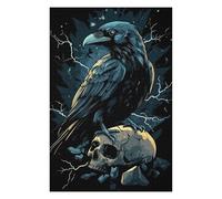 Puzzle pour Adolescents75x50cm/1000pcs Raven on Skull Puzzle pour Adultes - Jouets Anti-Stress - Analyse Et Logique - Cadeaux pour Réduire Le Stress 75x50cm/1000pcs