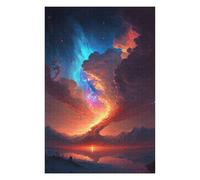 Puzzle pour Adolescents75x50cm/1000pcs Red and Blue Epic Sky Casse-tête pour Adolescents - Décoration Murale pour Anniversaire, Noël 75x50cm/1000pcs