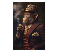 Puzzle pour Adolescents75x50cm/1000pcs Smoking Monkey Puzzle pour Adultes - Jeu De Réflexion - Cadeau d'anniversaire - Cadeau Anti-Stress 75x50cm/1000pcs