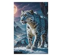 Puzzle pour Adolescents75x50cm/1000pcs Snow Leopard Under Moonlight Puzzle pour Adultes : Jeux Relaxants, Défi Difficile pour Un Anniversaire Ou Noël 75x50cm/1000pcs