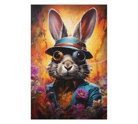 Puzzle pour Adolescents75x50cm/1000pcs Steampunk Rabbit Portrait Puzzle pour Adultes, Décoration Murale, Cadeau d'anniversaire Idéal pour Toute La Famille 75x50cm/1000pcs