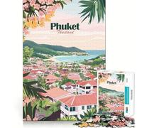 Puzzle pour adulte - 1000 pièces - Motif paysage de Phuket - Thaïlande - Art des bords de qualité supérieure - Jouet cognitif - Jeu de loisirs - Amusement d'anniversaire (38 x 26 cm)