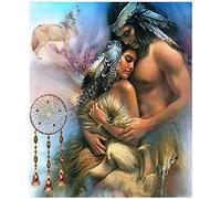 Puzzle pour Adulte Adolescents de 1000 Pièces Modèles de loups de couple indien Divertissement Jouets Cadeau Éducatif Décor À La Maison Moderne