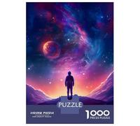 Puzzle pour adulte de 1 000 pièces Un homme debout dans l'espace Puzzle pour adulte Jeu de casse-tête mais amusant et humoristique comme cadeau pour toute la famille 38 x 26 cm 1000 pièces