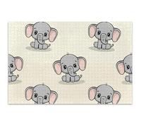 Puzzle pour adulte de 1000 pièces - Éléphants mignons - Couleurs grises - Jouet de famille - Œuvre d'art amusante - Jouet pour adulte - 75 x 50 cm