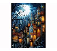 Puzzle pour Adulte - Puzzles 120 pièces - Nuit du Village Dessins animés - DIY Puzzles,Décoration Familiale,Cadeaux de Vacances Puzzle Jouet
