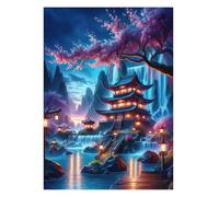 Puzzle pour Adulte - Puzzles 120 pièces - Paysage du Palais de la Cascade - DIY Puzzles,Décoration Familiale,Cadeaux de Vacances Puzzle Jouet