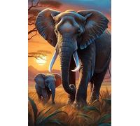 Puzzle pour Adulte - Puzzles 1200 pièces - Éléphants des steppes - DIY Puzzles,Décoration Familiale,Cadeaux de Vacances Puzzle Jouet