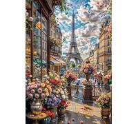 Puzzle pour Adulte - Puzzles 1200 pièces - Fleurs du Coin de Paris - DIY Puzzles,Décoration Familiale,Cadeaux de Vacances Puzzle Jouet