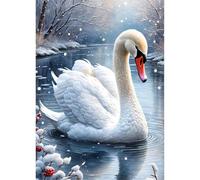 Puzzle pour Adulte - Puzzles 2000 pièces - Lac des cygnes en Hiver - DIY Puzzles,Décoration Familiale,Cadeaux de Vacances Puzzle Jouet