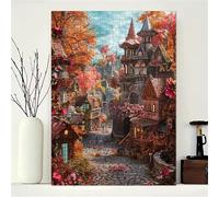 Puzzle pour Adulte - Puzzles 30 pièces - Rues d'automne des Petites Villes - DIY Puzzles,Décoration Familiale,Cadeaux de Vacances Puzzle Jouet