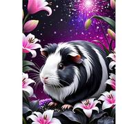 Puzzle pour Adulte - Puzzles 300 pièces - Cochon d'Inde Fleuri - DIY Puzzles,Décoration Familiale,Cadeaux de Vacances Puzzle Jouet