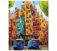 Puzzle pour Adulte - Puzzles 300 pièces - Tramway de Dessin animé - DIY Puzzles,Décoration Familiale,Cadeaux de Vacances Puzzle Jouet