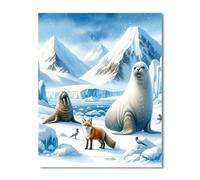 Puzzle pour Adulte - Puzzles 60 pièces - Animaux de la Montagne en Hiver - DIY Puzzles,Décoration Familiale,Cadeaux de Vacances Puzzle Jouet