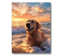 Puzzle pour Adulte - Puzzles 60 pièces - Joyeux Golden Retriever - DIY Puzzles,Décoration Familiale,Cadeaux de Vacances Puzzle Jouet