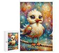 Puzzle Pour Adultes 1000 PCS A Stylized Digital Painting of A Fluffy Seagull with Large, Expressive Eyes And An Exagger Puzzle Décoratif Mural Amusant Et Humoristique Pour Une Interaction Parent-enfan