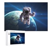 Puzzle pour Adultes 1000 PCS Astronaut Floating in Space Puzzles pour Adolescents, Jouet, Décoration Murale, Motif À Assembler, Interaction Parent-Enfant 1000 PCS