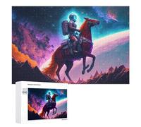 Puzzle pour Adultes 1000 PCS Astronaut on Horseback in Space -2 Puzzles pour Adolescents, Jouet, Décoration Murale, Motif À Assembler, Interaction Parent-Enfant 1000 PCS