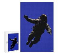 Puzzle pour Adultes 1000 PCS Astronaut Silhouette - Space Explorer on Blue Puzzles pour Adultes Jeu Manuel pour Améliorer La Mémoire Cadeaux Uniques pour Un Anniversaire Et Noël 1000 PCS