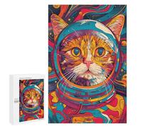 Puzzle pour Adultes 1000 PCS Astronaut Space Animal Cat Puzzles pour Adolescents Jeux Relaxants Cadeaux pour Femmes Cadeaux Uniques pour Anniversaire Et Noël 1000 PCS