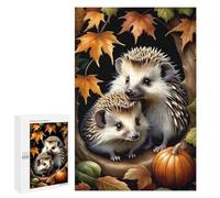 Puzzle pour Adultes 1000 PCS Autumn Hedgehog Duo Casse-tête pour Adolescents, Jeu De Réflexion, Course De Vitesse, Cadeaux d'anniversaire Et Originaux 1000 PCS