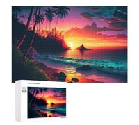 Puzzle pour Adultes 1000 PCS Beach Sunset Puzzle pour Adultes, Jeu De Réflexion, Découpe De Précision, Cadeaux Uniques pour Anniversaire Et Noël 1000 PCS