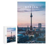 Puzzle pour Adultes 1000 PCS Berlin Cityscape with Tower Casse-tête pour Adolescents, Jeu De Réflexion, Course De Vitesse, Cadeaux d'anniversaire Et Originaux 1000 PCS