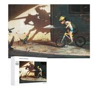 Puzzle pour Adultes 1000 PCS Boy Riding Bicycle Scaring Birds Puzzles pour Adolescents, Jouet, Décoration Murale, Motif À Assembler, Interaction Parent-Enfant 1000 PCS