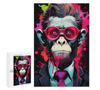 Puzzle pour Adultes 1000 PCS Chic Monkey in Sunglasses Puzzles pour Adolescents Découpe De Précision pour Anniversaire, Noël Jouet Jeu Intellectuel 1000 PCS