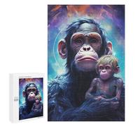 Puzzle pour Adultes 1000 PCS Chimpanzee Family in Space Casse-tête pour Adolescents, Jeu De Réflexion, Course De Vitesse, Cadeaux d'anniversaire Et Originaux 1000 PCS