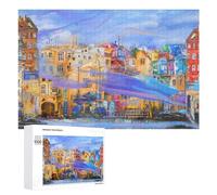 Puzzle pour Adultes 1000 PCS Colorful Cityscape Painting Puzzles pour Adolescents Jeux Relaxants Cadeaux pour Femmes Cadeaux Uniques pour Anniversaire Et Noël 1000 PCS