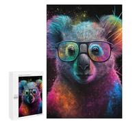 Puzzle pour Adultes 1000 PCS Colorful Koala with Glasses Jeux De Puzzle Relaxants Décoration Parfaite Cadeaux Uniques pour Anniversaire Et Noël 1000 PCS