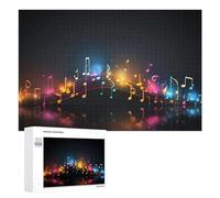 Puzzle pour Adultes 1000 PCS Colorful Music Notes Background Puzzle pour Adultes, Jeu De Réflexion, Cadeau pour Femmes, Activités Amusantes À La Maison, 1000 PCS