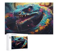 Puzzle pour Adultes 1000 PCS Colorful Serpent Artwork Casse-tête pour Adolescents, Jeu De Réflexion, Course De Vitesse, Cadeaux d'anniversaire Et Originaux 1000 PCS