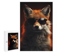 Puzzle pour Adultes 1000 PCS Cool Fox with Sunglasses Puzzles pour Adolescents Jeu Manuel Décoration Intérieure Jeu Stimulant Cadeaux 1000 PCS
