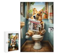 Puzzle pour Adultes 1000 PCS Corgi in The Bathroom Puzzle pour Adultes Jeux Relaxants pour S'amuser en Famille Jeu Stimulant Cadeaux 1000 PCS