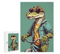 Puzzle pour Adultes 1000 PCS Crocodile Riding A BMX Puzzles pour Adolescents Jeux De Société Difficile Difficile Est Idéal comme Cadeau 1000 PCS