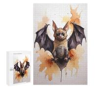 Puzzle pour Adultes 1000 PCS Cute Bat Watercolor Art Puzzles pour Adolescents Jeux De Société Difficile Difficile Est Idéal comme Cadeau 1000 PCS