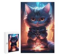 Puzzle pour Adultes 1000 PCS Cute Black Grey Light Cat Puzzle pour Adultes, Jeu De Réflexion, Décoration Murale, Idéal comme Cadeau 1000 PCS