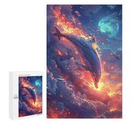 Puzzle pour Adultes 1000 PCS Dolphin in Space Adventure Puzzles pour Adolescents Découpe De Précision pour Anniversaire, Noël Jouet Jeu Intellectuel 1000 PCS