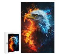 Puzzle pour Adultes 1000 PCS Eagle Fire & Ice Art Print-1 Puzzles pour Adolescents Découpe De Précision pour Anniversaire, Noël Jouet Jeu Intellectuel 1000 PCS