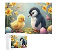 Puzzle pour Adultes 1000 PCS Easter Chick and Penguin Casse-tête pour Adolescents, Jeu De Réflexion, Course De Vitesse, Cadeaux d'anniversaire Et Originaux 1000 PCS