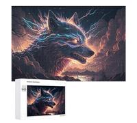 Puzzle pour Adultes 1000 PCS Electric Wolf Artwork -2 Casse-tête pour Adolescents, Jeu De Réflexion, Course De Vitesse, Cadeaux d'anniversaire Et Originaux 1000 PCS