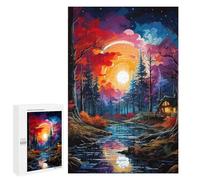Puzzle pour Adultes 1000 PCS Enchanted Forest Sunset Casse-tête pour Adolescents, Jeu De Réflexion, Course De Vitesse, Cadeaux d'anniversaire Et Originaux 1000 PCS