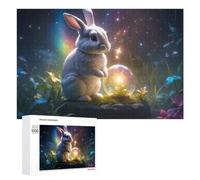 Puzzle pour Adultes 1000 PCS Enchanted Garden Bunny Puzzles pour Adolescents, Jouet, Décoration Murale, Motif À Assembler, Interaction Parent-Enfant 1000 PCS